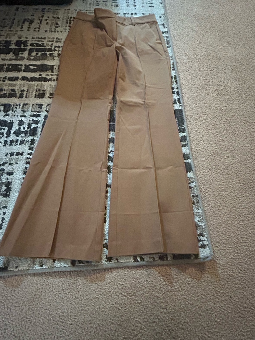 LOFT Sutton Flare Pants in Camel Brown